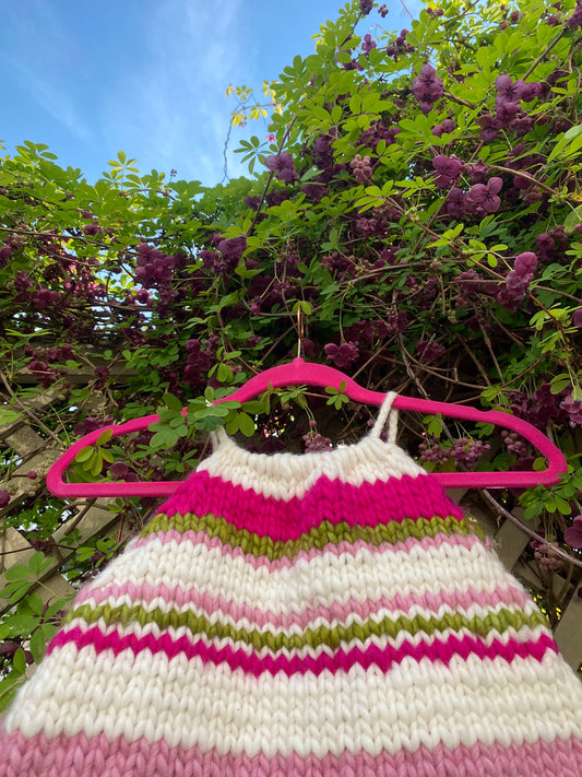 Watermelon Striped Knit Halter Top