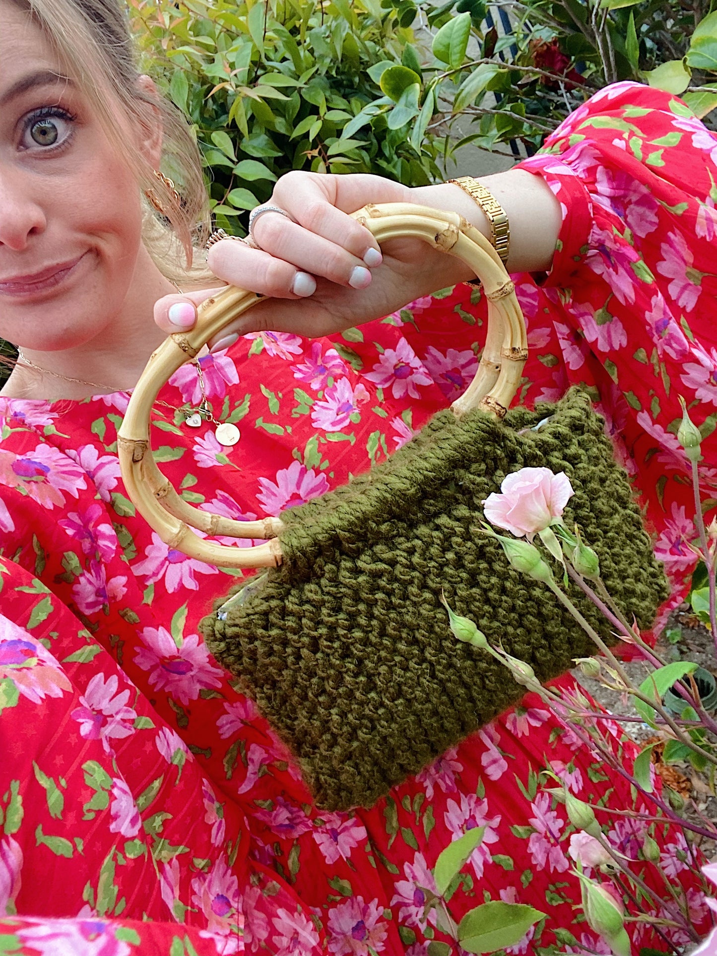 Mini Magnolia Knit Purse